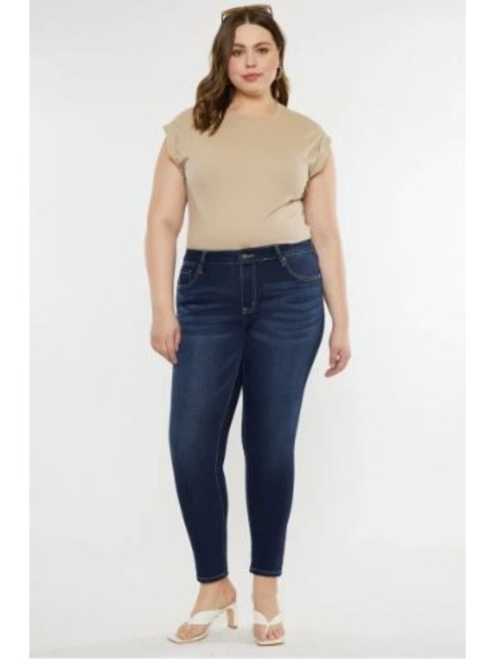 Encore Jeans Size 15 Womens Skinny Blue Dark Wash High Rise